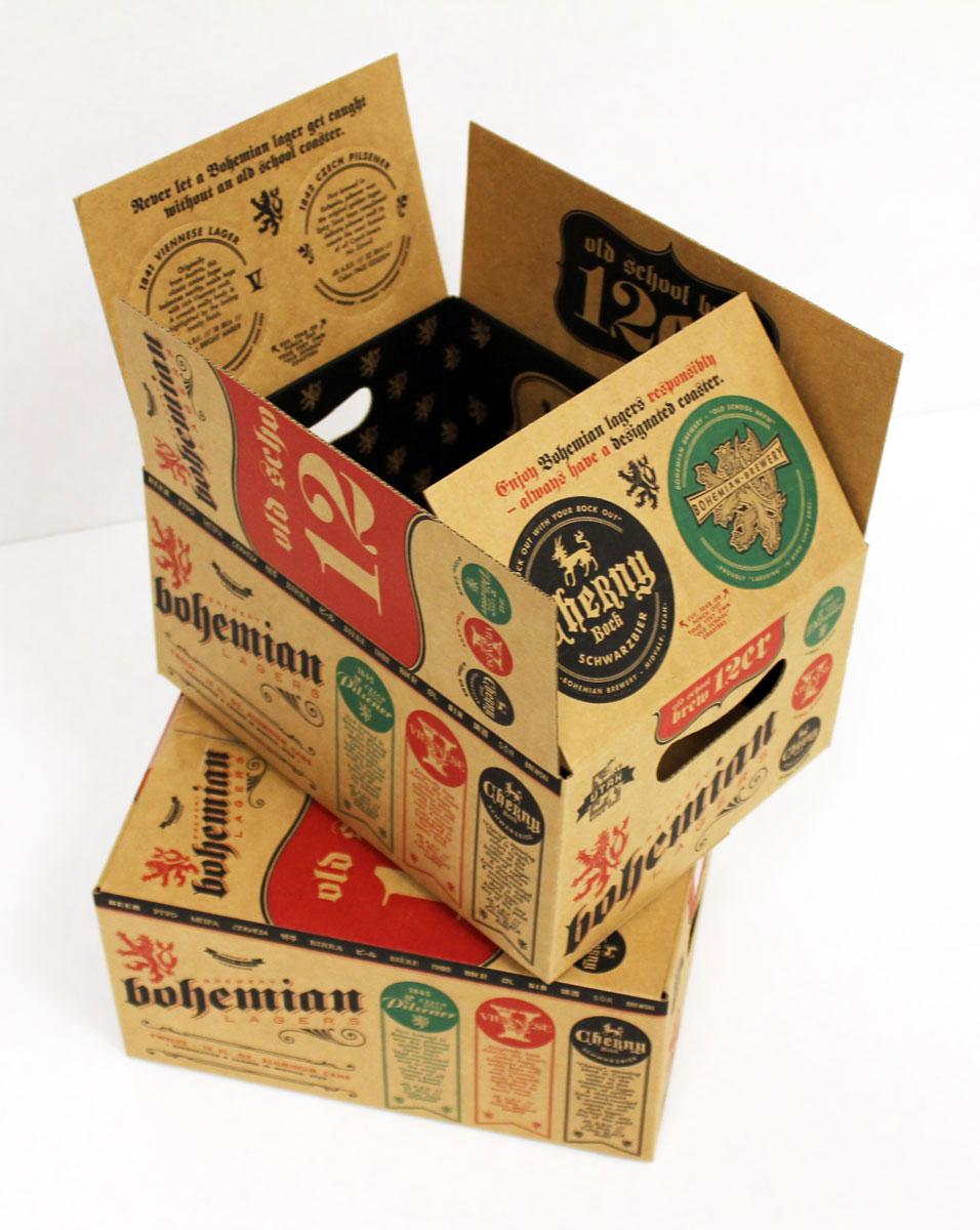 direct print custom designed cardboard box for bohemian lager