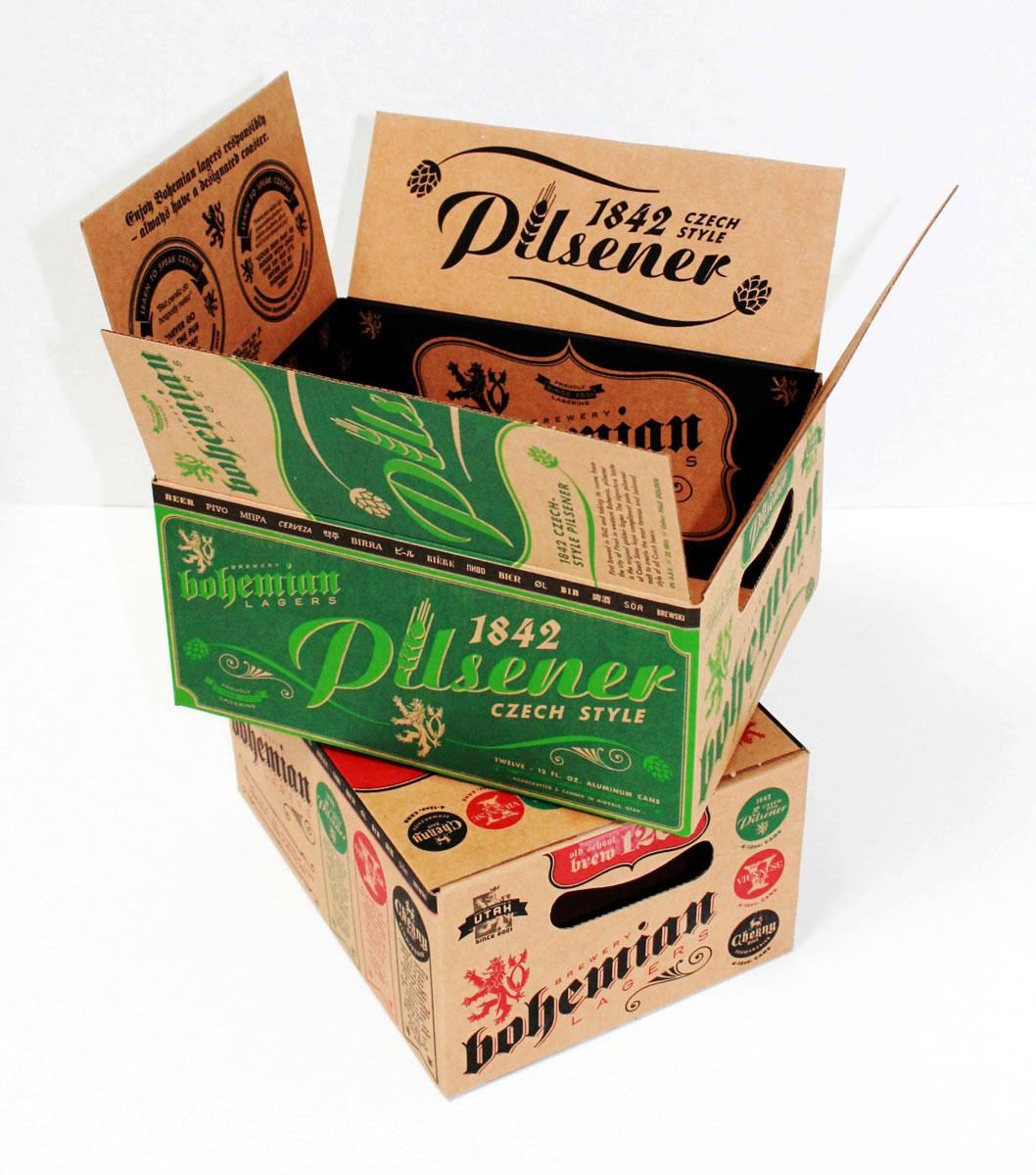 Custom designed pilsener cardboard box