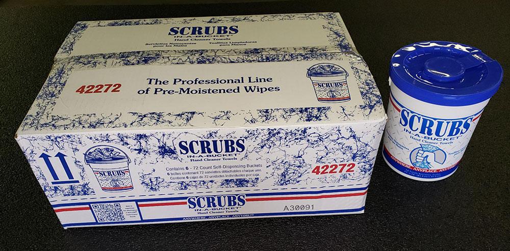 scrubs in a bucket cleansing wipes